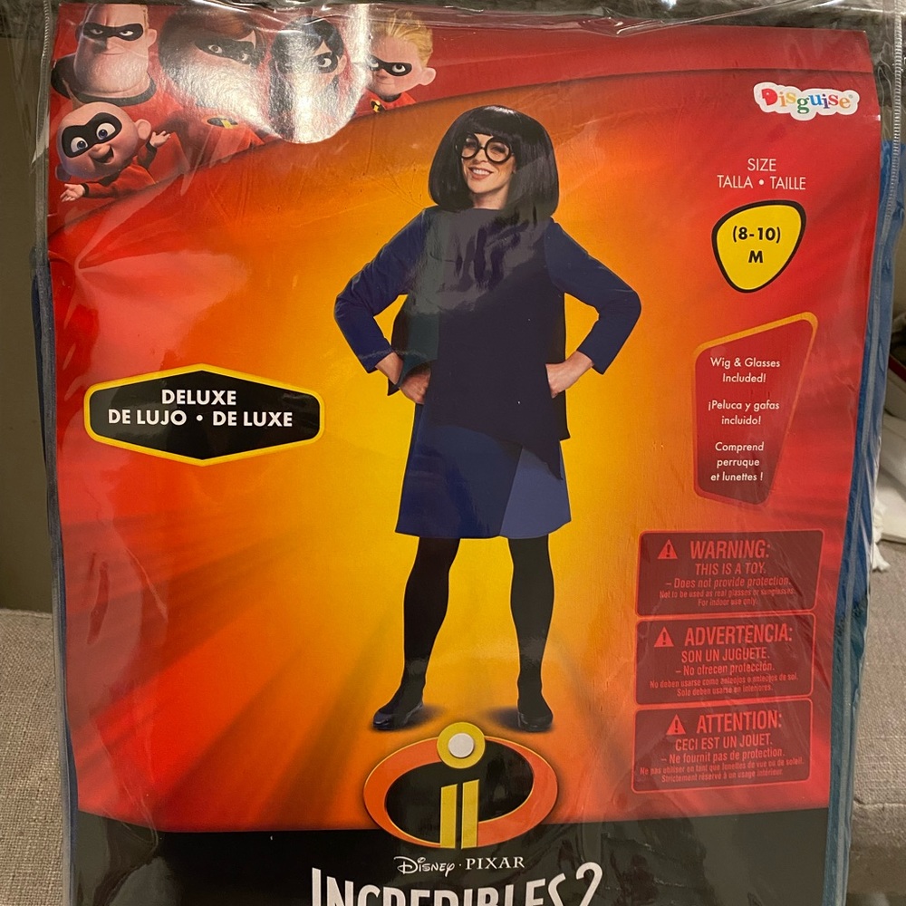 Halloween Adult Edna Costume- Incredibles 2 Medium brand new
